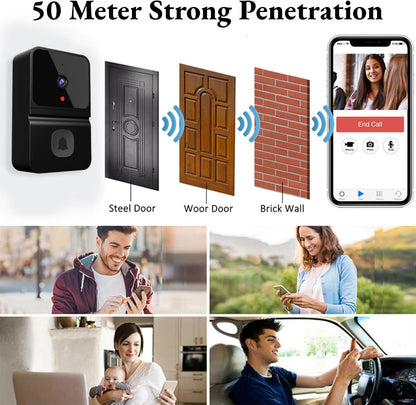 1080P Wireless Video Doorbell with Chime | Smart Wi-Fi Security Camera, Two-Way Audio, and IP65 Waterproof Rating