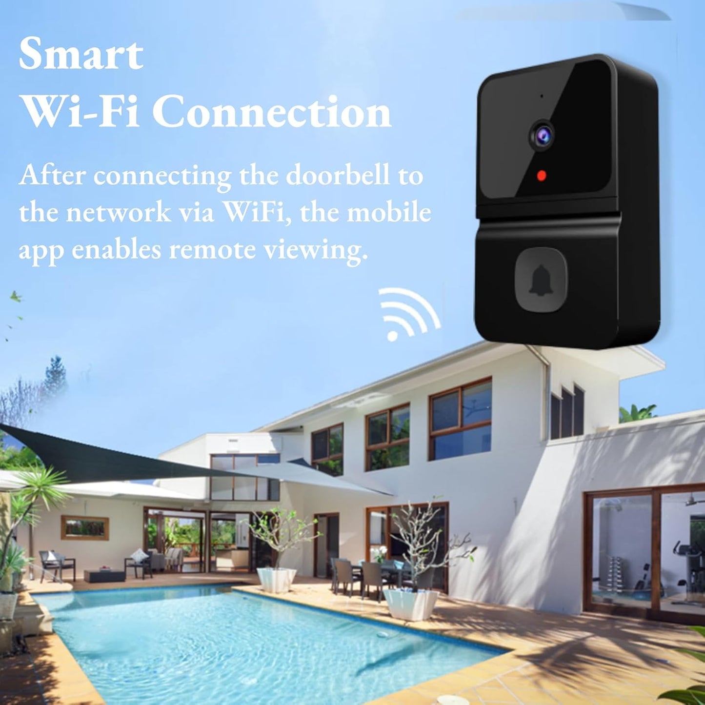 1080P Wireless Video Doorbell with Chime | Smart Wi-Fi Security Camera, Two-Way Audio, and IP65 Waterproof Rating
